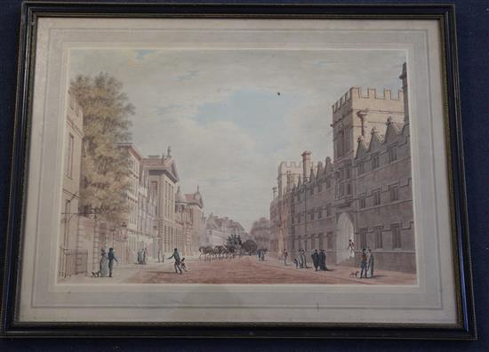 Manner of Paul Sandby (1731-1809) Oxford street scene 14 x 20in.
